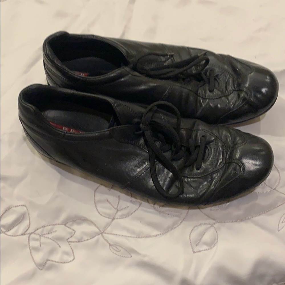 Mens prada leather sneakers